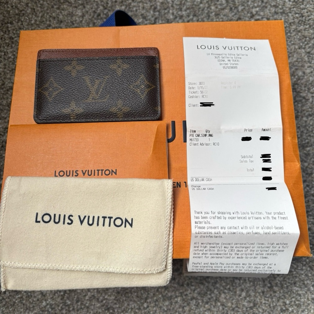 Louis Vuitton Monogram Card Holder Armagnac Authentic